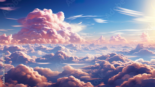 Fluffy clouds, like warm hugs surrounding the world with its delicate ligh