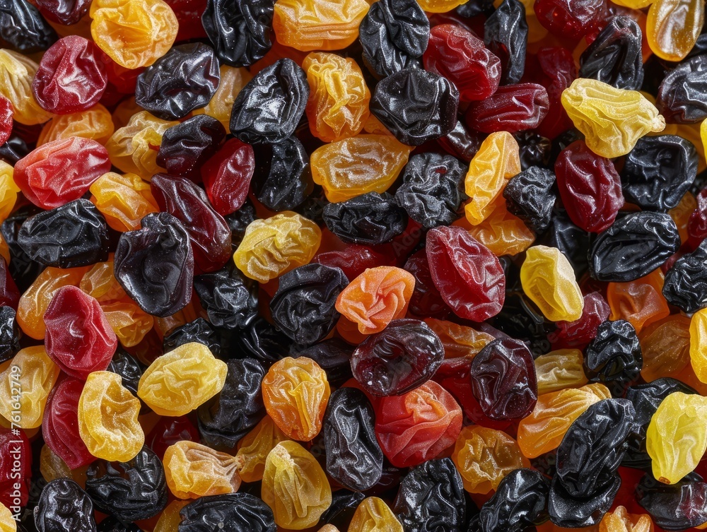 dried cranberries with yellow and black raisins dried cranberries with yellow and black raisins