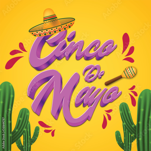 Greeting Cinco de mayo with text effect design