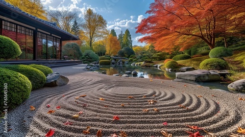 Serene Japanese Maple Garden, generative ai