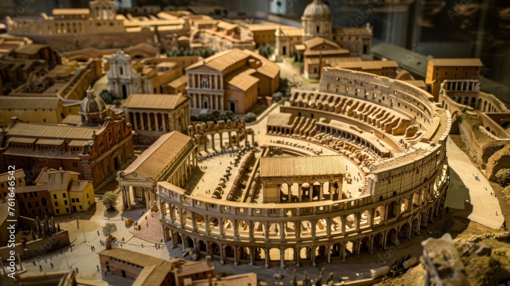 model of the ancient Roman coliseum in a real museum in high resolution and high quality