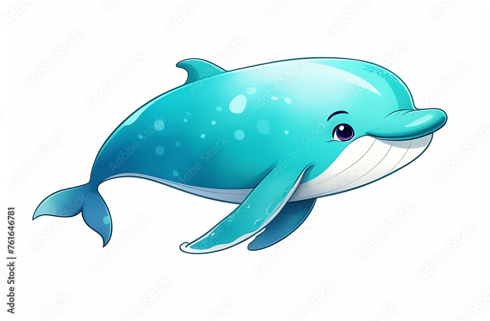 Illustration of a cute dolphin drawn on a white background Illustration of a cute dolphin drawn on a white background