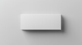 White horizontal rectangle blank box from top side far angle, Blank magnetic box package, Square sliding drawer box mockup, Generative Ai