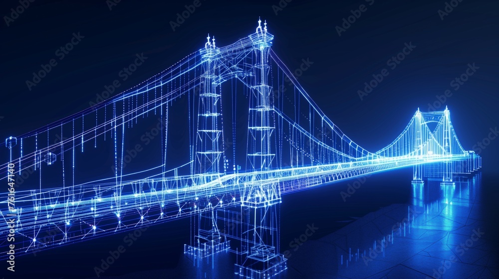 Fototapeta premium vision of architecture of a 3d model bridge project
