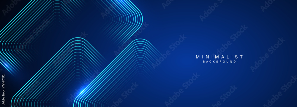 Abstract blue modern background with dynamic geometric shapes. - obrazy, fototapety, plakaty 