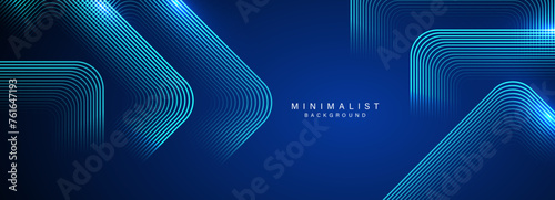 Abstract blue modern background with dynamic geometric shapes.