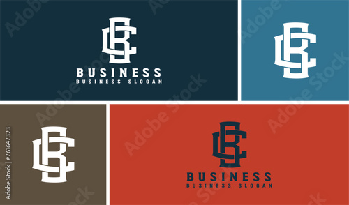 Vintage logo BC  design initial letters CB  line art logo design BC  initial letters minimalist vector template
