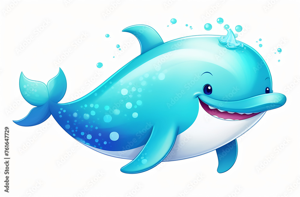 Illustration of a cute dolphin drawn on a white background Illustration of a cute dolphin drawn on a white background