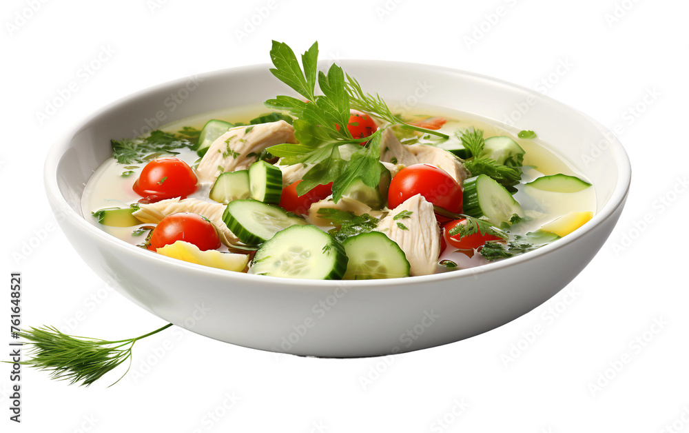 Chicken and Vegetables in a Transparent Soup