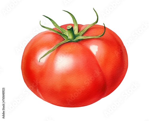 Watercolor tomato clipart isolated on transparent background