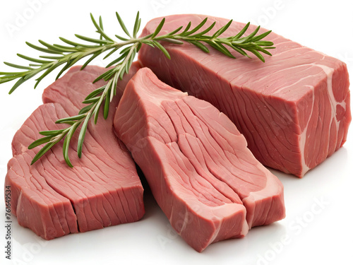 raw beef steak with rosemary