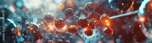 A Biological and pharmaceutical science fusion detailed drug molecule investigation © Creative_Bringer