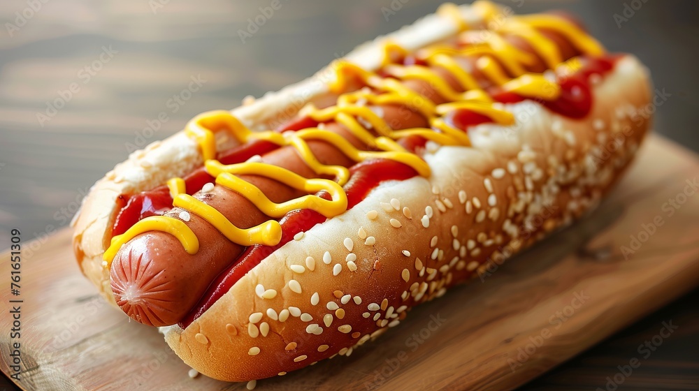 hotdog sandwiches on grill - obrazy, fototapety, plakaty 
