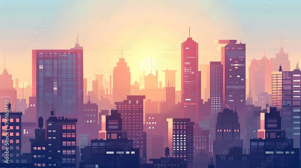 illustration of a night city
