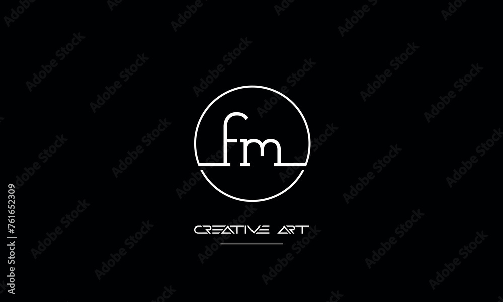 FM, MF, F, M abstract letters logo monogram