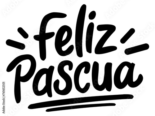 Feliz Pascua spanish happy easter handwritten vector text	sticker