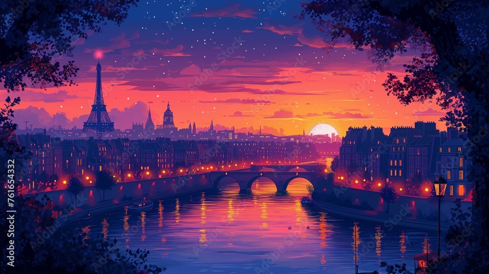 Fototapeta premium Ornate Typography European Travel Poster, generative ai