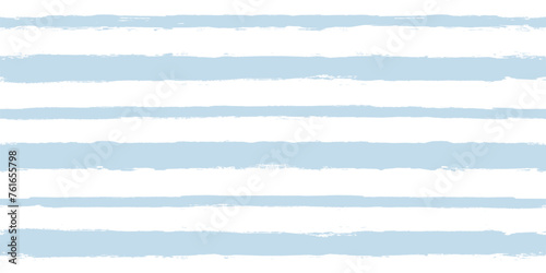 Watercolor stripes vector pattern, baby blue stripe seamless background. Sea grunge stripes, cute brush lines