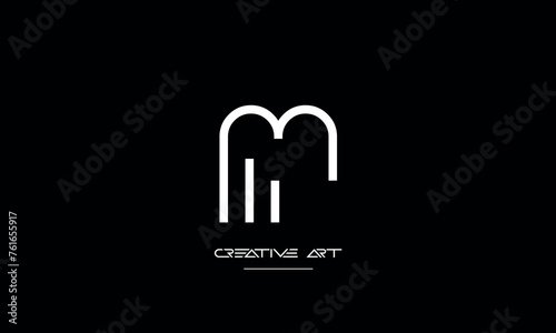 FM, MF, F, M abstract letters logo monogram