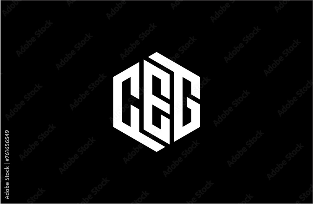 CEG creative letter logo design vector icon illustration - obrazy, fototapety, plakaty 