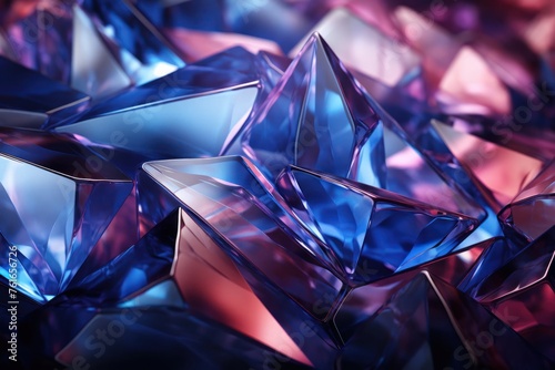 Stack of Blue and Pink Crystals Generative AI