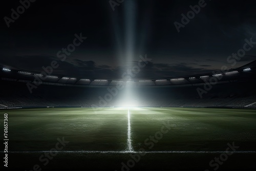 an american football stadium with spotlight photo