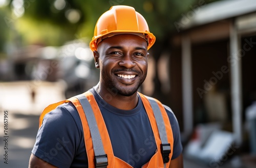 a man wearing a hard hat and vest