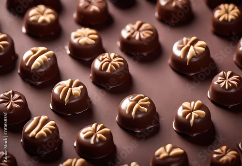 chocolate candies on a white background