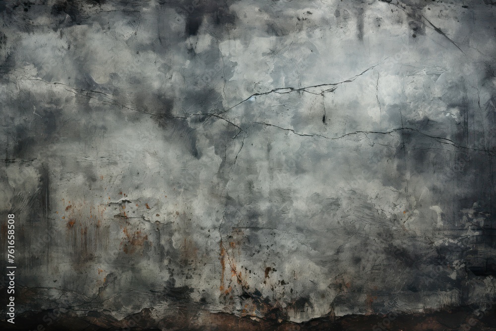 Dark Grunge Concrete Wall Abstract Texture Background Generative AI