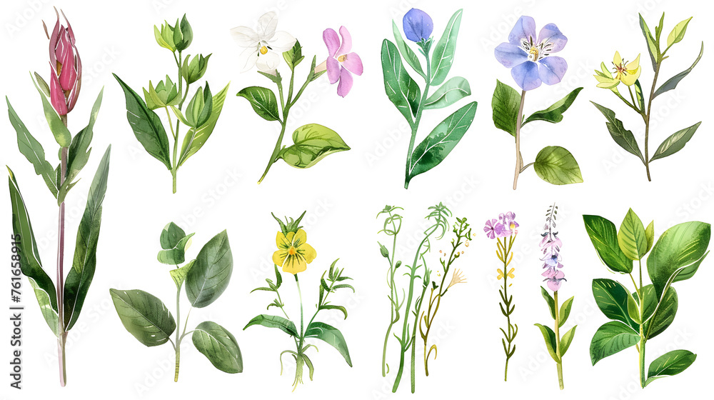 Botanical Watercolor Collection of Greenery Botanical Watercolor Collection of Greenery
