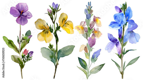 Watercolor Edible Flowers Assortment