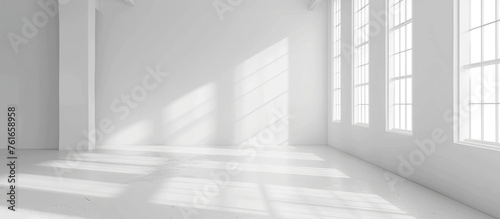 Minimal empty room with white color scheme.
