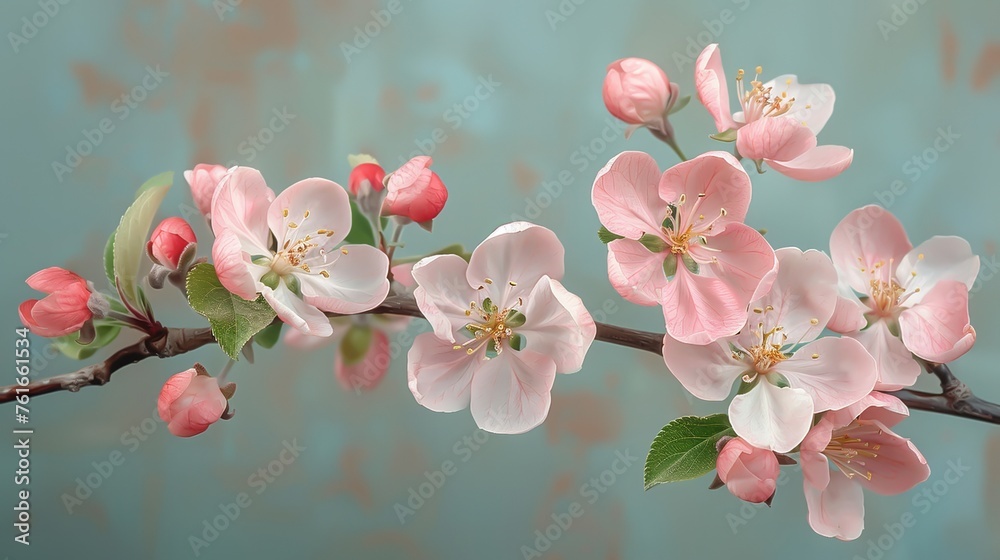 Lovely apple blossoms on a branch