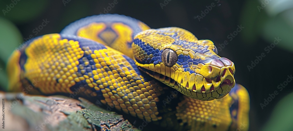 Python snakes coiled around ancient trees in the wilderness, nature s serpentine embrace Python snakes coiled around ancient trees in the wilderness, nature s serpentine embrace