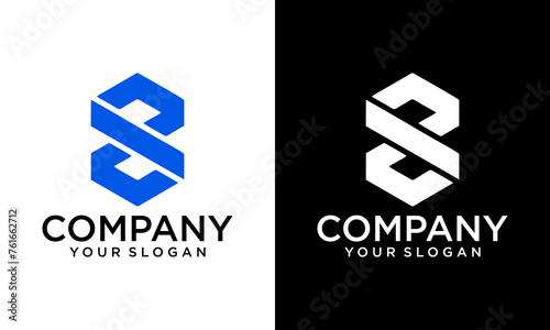 initial letter logo CP, PC, template logo design vector
