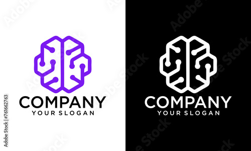 Photos Technology Modern Brian Logo illustration design