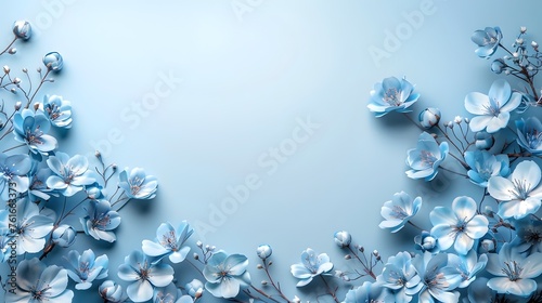  Light Blue Background with Delicate Flowers for Enhanced Aesthetic and Accessibility in Presentations