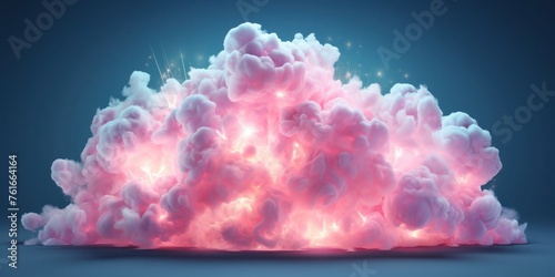 Pink and White Cotton Candy Clouds Floating in Air Generative AI