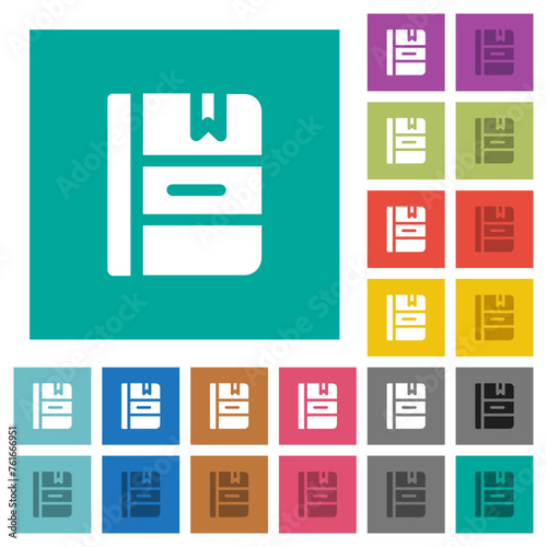 Notebook with bookmark solid square flat multi colored icons