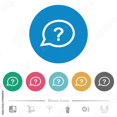 Oval help chat bubble outline flat round icons