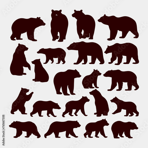 flat design bear silhouette collection