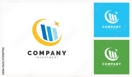 Financial Investment Statistic Graphic Chart logo design