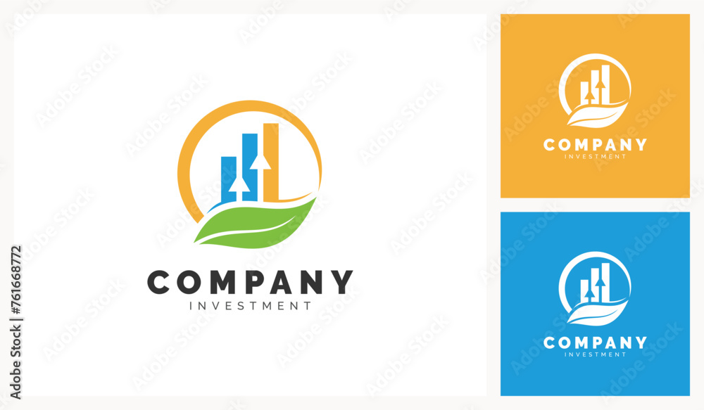 Financial Investment Statistic Graphic Chart logo design Financial Investment Statistic Graphic Chart logo design