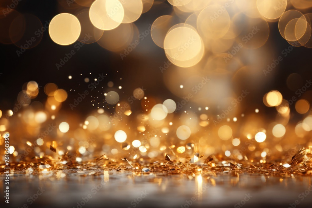 Close Up of a Gold Glitter Background Generative AI Close Up of a Gold Glitter Background Generative AI