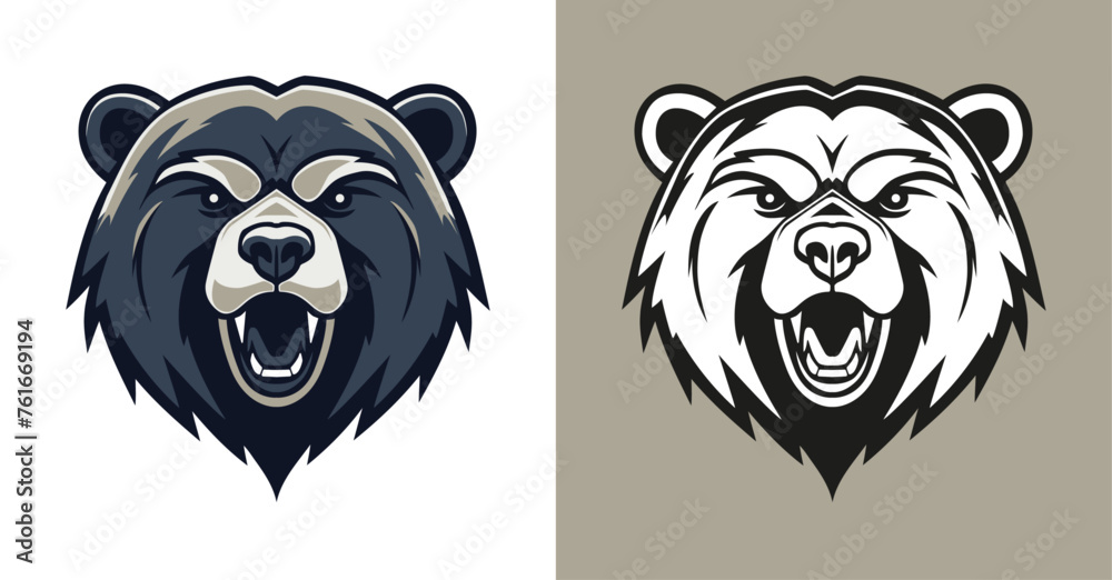 Obraz premium Bear colored head logo icon 006
