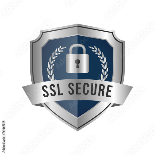 Secure SSL Encryption Logo, Secure Connection Icon Vector Illustration, SSL Certificate Icon, Secure SSL Encryption Vector Illustration 