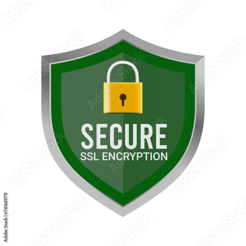 Secure SSL Encryption Logo, Secure Connection Icon Vector Illustration, SSL Certificate Icon, Secure SSL Encryption Vector Illustration 