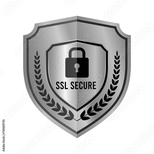 Secure SSL Encryption Logo, Secure Connection Icon Vector Illustration, SSL Certificate Icon, Secure SSL Encryption Vector Illustration 