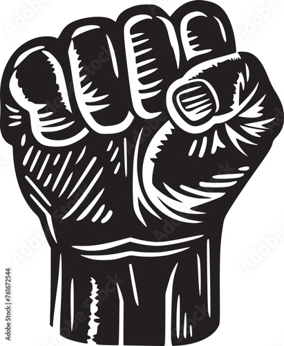 wrist fist pump, hands clenched power strength icon logo vector. Fight for rights, protest, revolution.