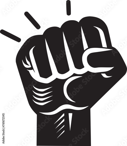 wrist fist pump, hands clenched power strength icon logo vector. Fight for rights, protest, revolution.
